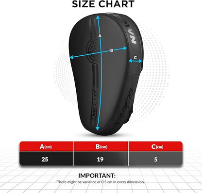WYOX Curved Focus Mitts for Boxing & MMA | Durable PU Leather Punching Pads with Adjustable Strap |