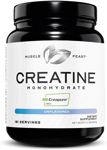 Muscle Feast Creapure Creatine Monohydrate Powder, Vegan Keto Friendly Gluten-Free, Mass Gainer