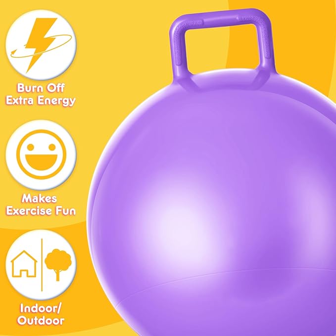 Lewtemi 6 Pcs Hopper Ball Carnival Outdoor Games 29 Inch Jumping Hopping Inflatable Ball Bouncing