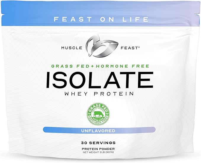 Muscle Feast Grass-Fed Whey Protein Isolate, All Natural Hormone Free Pasture Raised, Whey Isolate