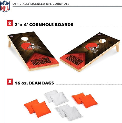 NFL Football 2' x 4' Regulation Size Solid Wood Cornhole Set with Direct Print HD Team Graphics