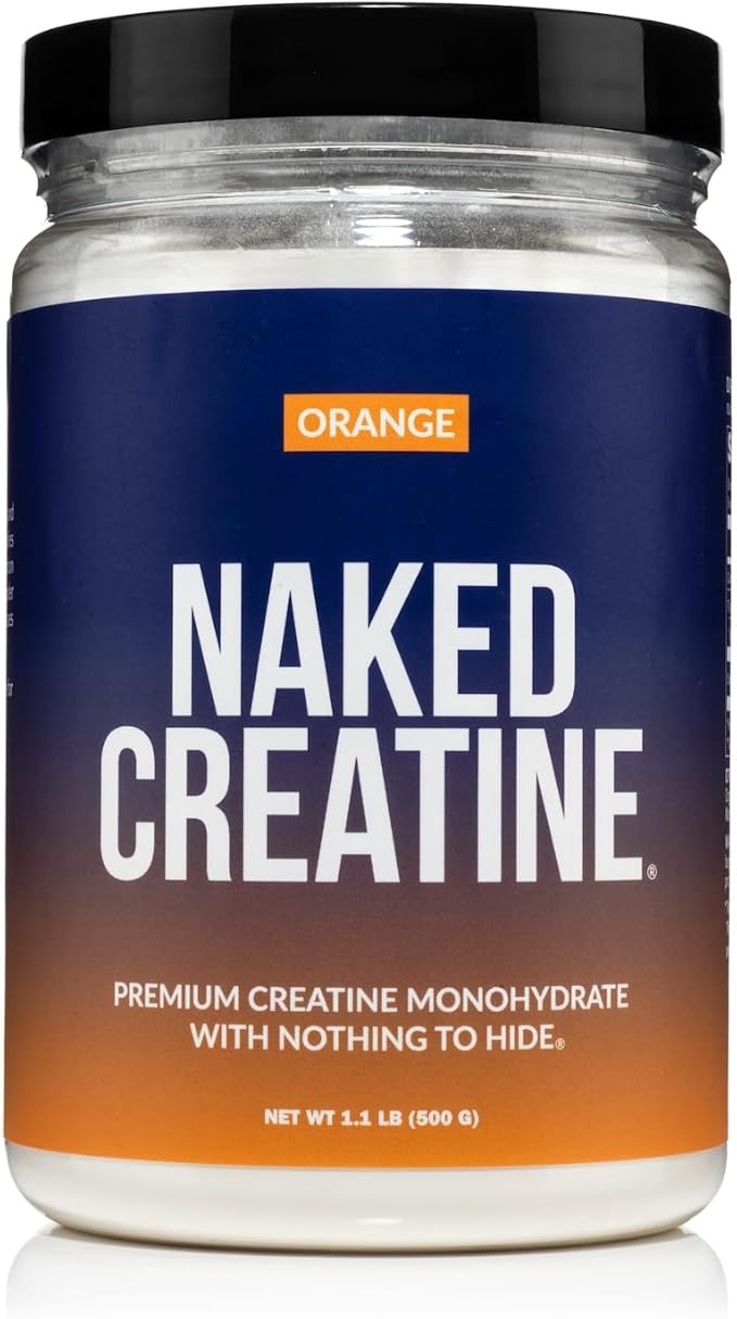 NAKED Pure Micronized Orange Creatine Monohydrate - 36 Servings - 500 Grams, 1.1Lb Bulk, Vegan