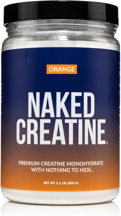 NAKED Pure Micronized Orange Creatine Monohydrate - 36 Servings - 500 Grams, 1.1Lb Bulk, Vegan