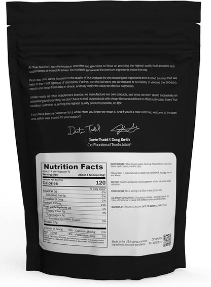 True Nutrition - Vanilla Whey Protein Isolate Cold-Filtration - 100% Whey Protein Powder - 27g