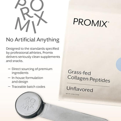 Promix Hydrolyzed Collagen Peptides - Type 1 Grass Fed Collagen, 4.7g glycine, Type 3 bioactive