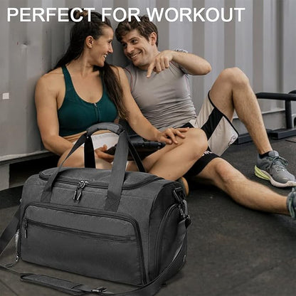 Gym Bag for Men Women, Small Fitness Workout Sports Bag with Wet Pocket & Shoes Compartment, Water