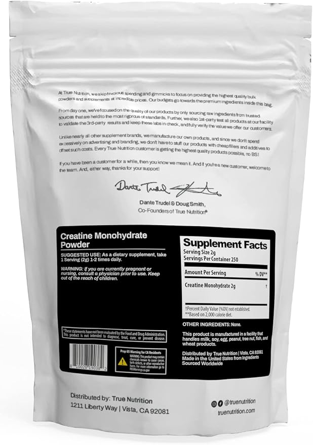 True Nutrition - Creatine Monohydrate Powder - Micronized Creatine Powder - Promotes Lean Muscle