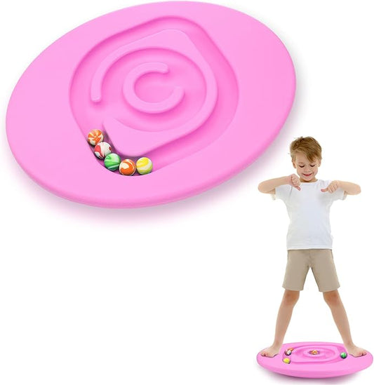 Maze Balance Board for Kids Plastic Wobble Rocker Balance Board with Mini Balls Load 170lb for