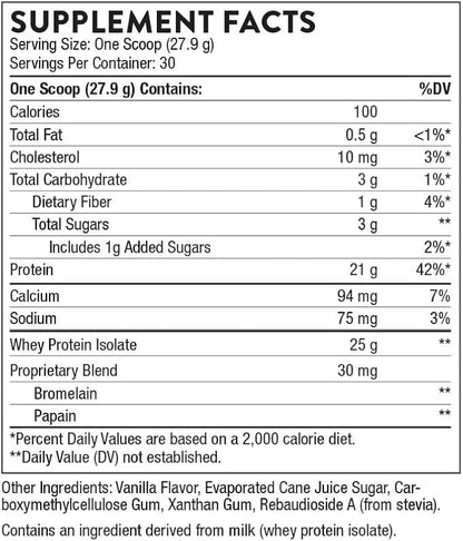 THORNE - Whey Protein Isolate - 21 Grams of Easy-to-Digest Whey Protein Powder - NSF Certified for