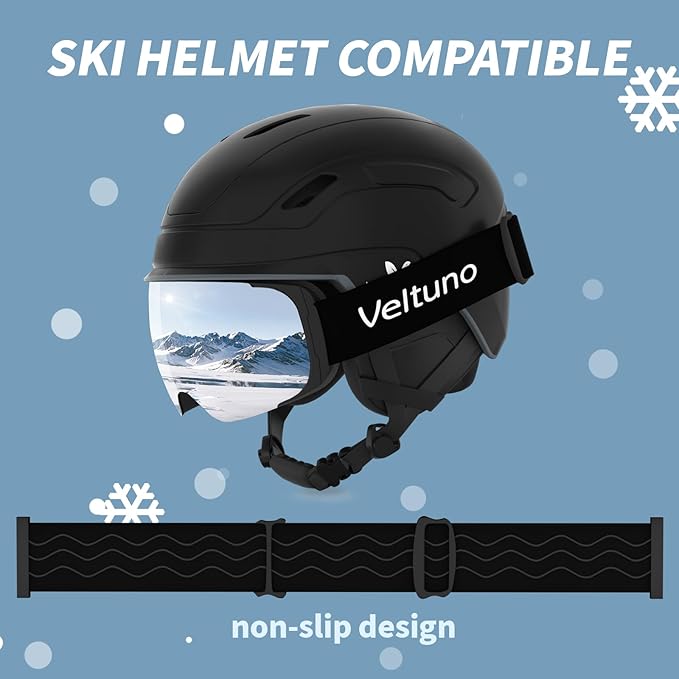 Ski Goggles for Men Women Adult & Youth, OTG Snowboard Goggles Anti Fog, Snow Goggles UV Protection