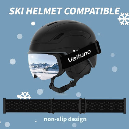 Ski Goggles for Men Women Adult & Youth, OTG Snowboard Goggles Anti Fog, Snow Goggles UV Protection