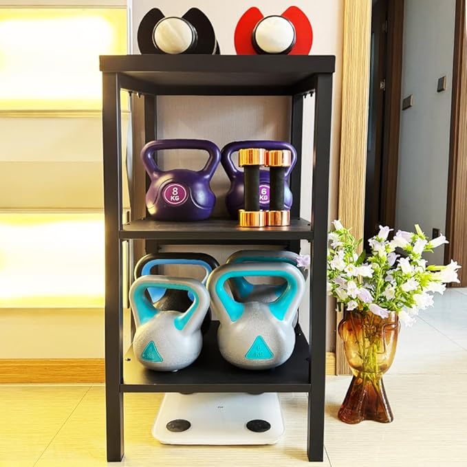 Black Heavy Duty Adjustable Dumbbell Stand - Home Gym Storage Rack with Non-Slip Base, Anti-Tip