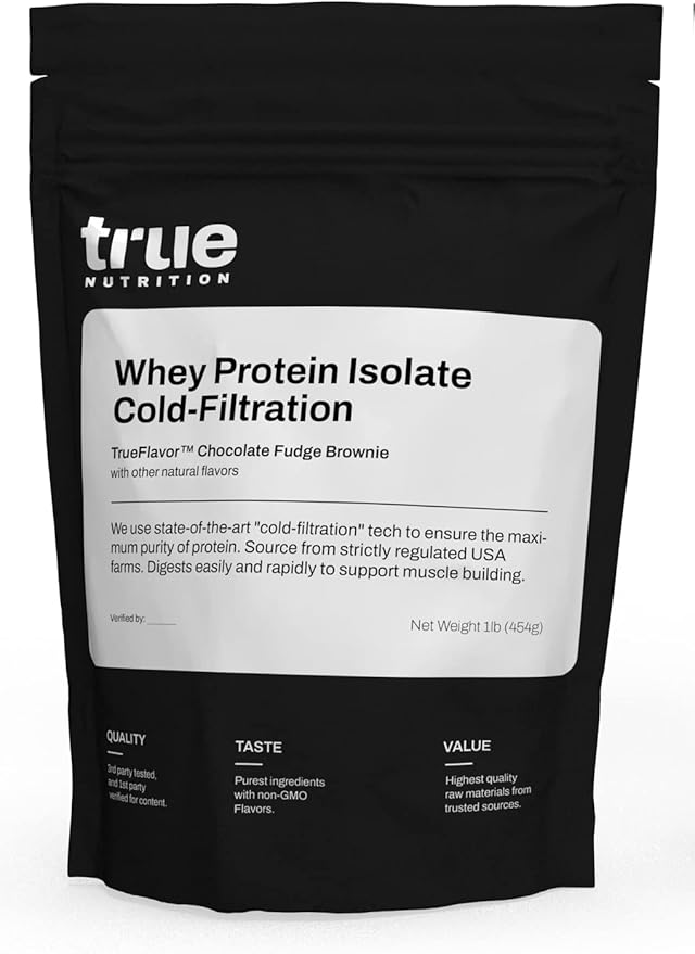 True Nutrition - Chocolate Whey Protein Isolate Cold-Filtration -100% Whey Protein Powder -27g