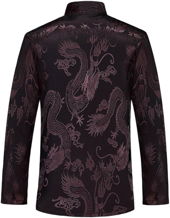 wecotton Tang Suit Men Hanfu Chinese Traditional Clothes Kung Fu Shirt Uniform Long Sleeved Coat