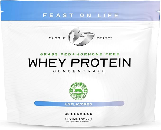 Muscle Feast Grass-Fed Whey Protein Concentrate Powder, All Natural, Hormone Free Pasture Raised