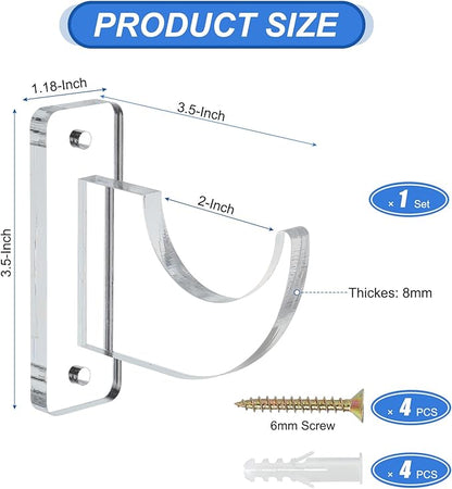 uxcell Sword Wall Mount Holder, 1 Set Acrylic Light Saber Display Rack Wall-Mounted Sword Stand