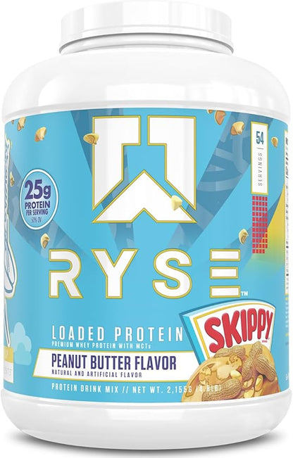 RYSE Loaded Protein Powder - Skippy Peanut Butter - 25g Whey Protein Isolate & Concentrate with
