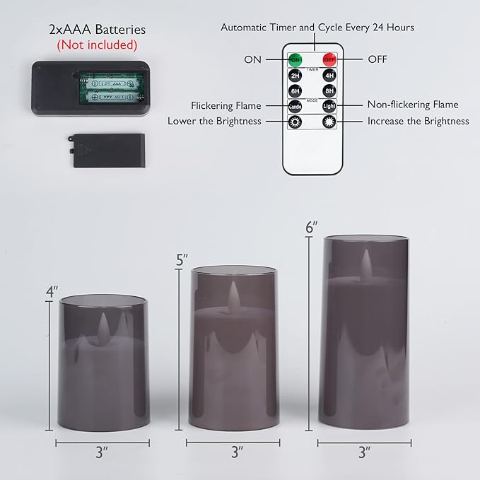 Homemory Realistic Flickering Flameless Candles Battery Operated, LED Fake Electric Candles with