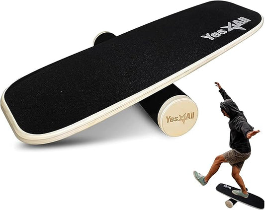 Yes4All Balance Board Sports Trainer, Surf Trainer Board With Adjustable Stoppers, Improve Core