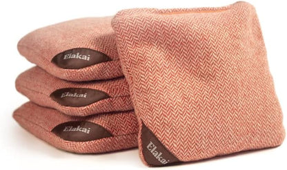Elakai Cornhole Bags All Weather Single Sided Herringbone Regulation Size and Weight Set of 4 Size