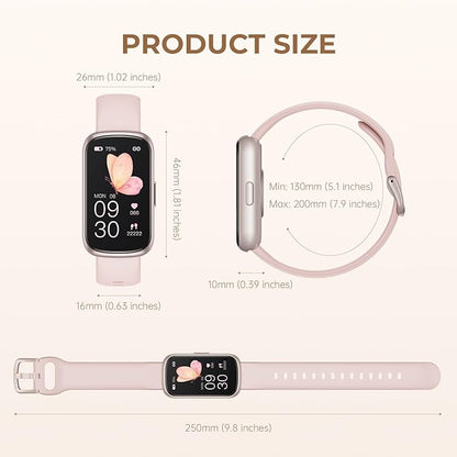 Health Fitness Tracker Smart Watch with 24/7 Heart Rate, Blood Oxygen, Sleep Tracker, Pedometer, 3