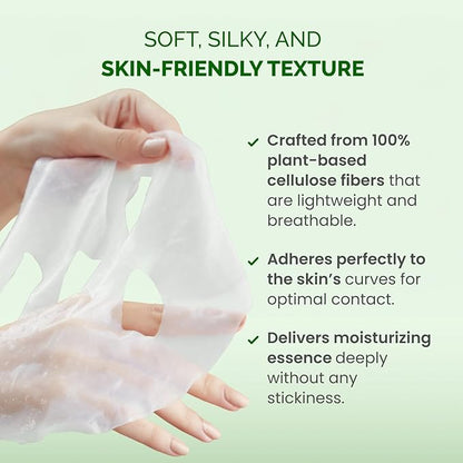 PLANTIFIQUE Superfood Facial Sheet Mask Variety Box 5 Pack ??Face Mask Set with Coconut, Aloe