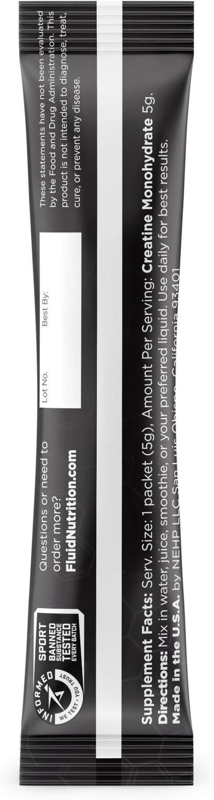 Fluid - Ultra-Fine Micronized 100% Creatine Monohydrate, Informed Sport Certified, Safe for