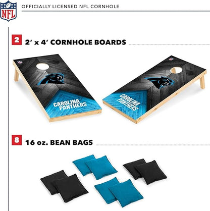 NFL Football 2' x 4' Regulation Size Solid Wood Cornhole Set with Direct Print HD Team Graphics