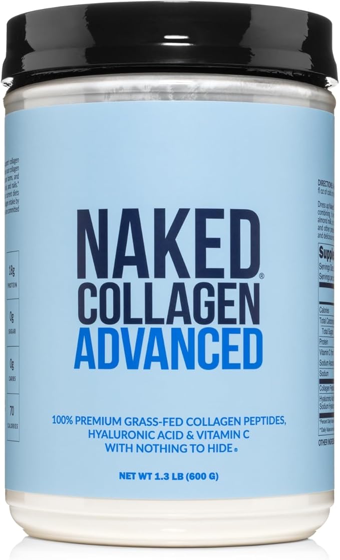 NAKED Collagen Advanced - Peptides Protein Powder, Hyaluronic Acid, Vitamin C, Pasture-Raised