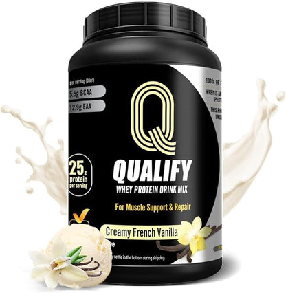 French Vanilla Whey Protein Powder. 25g Protein, 5.5g BCAA, Cholov Yisroel Kosher, Gluten-Free