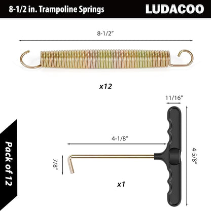 3.5"-8.5" Trampoline Springs, Heavy Duty Stainless Steel Trampoline Accessories with Swivel &