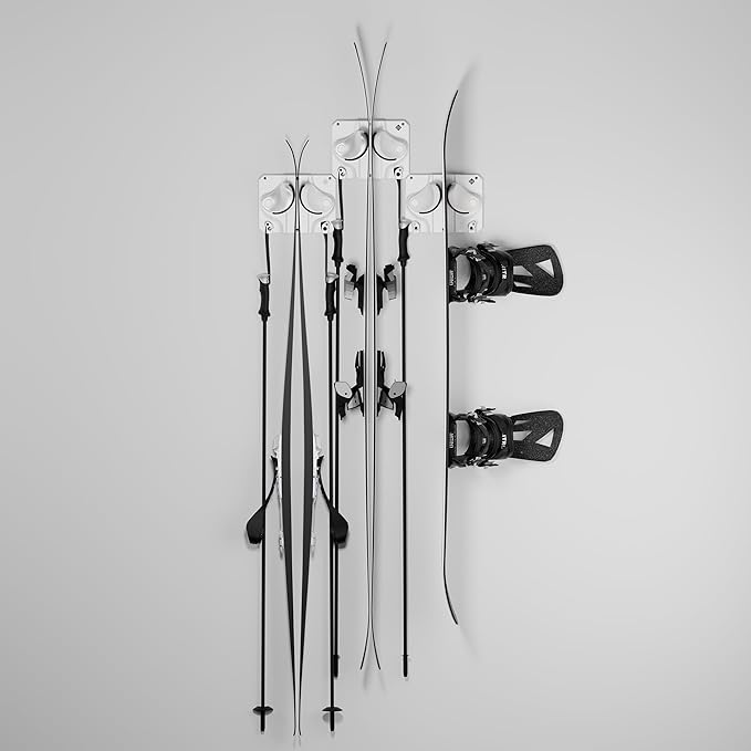Ultimate Ski & Snowboard Wall Rack | Secure, Non-Slip Storage | Fits Any Ski/Board | Garage