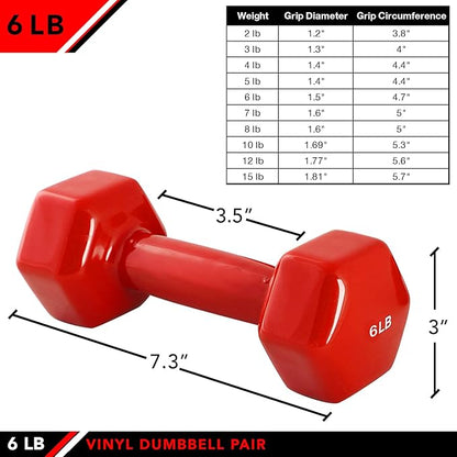JFIT Dumbbell Pairs or Sets – Neoprene & Vinyl Coated Hand Weights for Home Gym, Strength Training