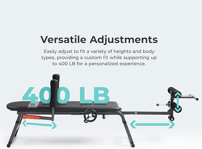 Sunny Health & Fitness Full Body Traction & Stretch Decompression Bench/Table Machine for Lumbar