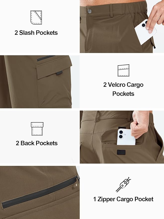 NORTHYARD Men's Cargo Hiking Shorts 9" Lightweight Outdoor Tactical Work Camping Sport Golf Casual