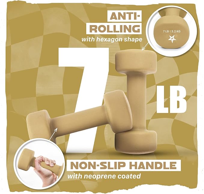 Yes4All Neoprene Coated Dumbbell Hand Weight Sets of 2 - Multiple Weight Options with 15 Colors