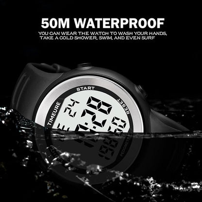 Mens Pedometer Watch for Walking Step Counter Watch No Charging, No App Connection, with EL