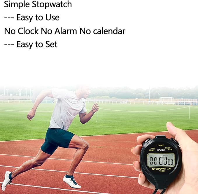 FCXJTU Digital Simple Stopwatch Timer, No Bells, No Alarm, Simple Basic Operation, Silent, Clear