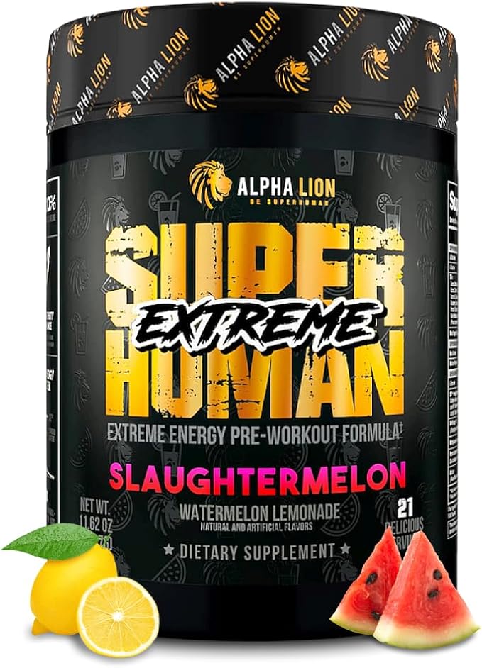 ALPHA LION Superhuman Extreme High Stim Pre Workout Powder, Beta Alanine, L-Taurine & 356mg