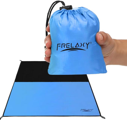 Frelaxy Pocket Picnic Blanket, Waterproof Sandproof Beach Mat, Compact Camping Tarp for Festivals