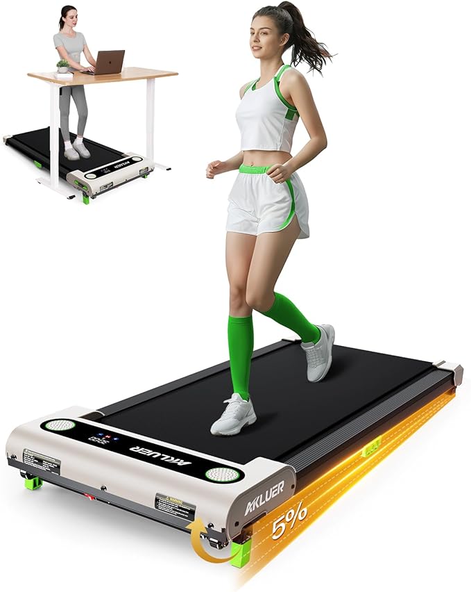 Walking Pad with Incline, Akluer Incline Treadmills for Home, 2.5 HP Under Desk Treadmill Small