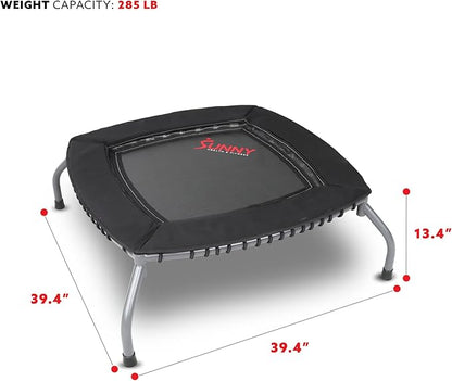 Sunny Health & Fitness Springless Mini Fitness Trampoline ??Premium Adjustable Bungee-Style