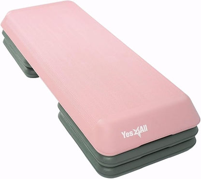 Yes4All Adjustable Workout Aerobic Exercise Step Platform Health Club Size with 4 Adjustable Risers