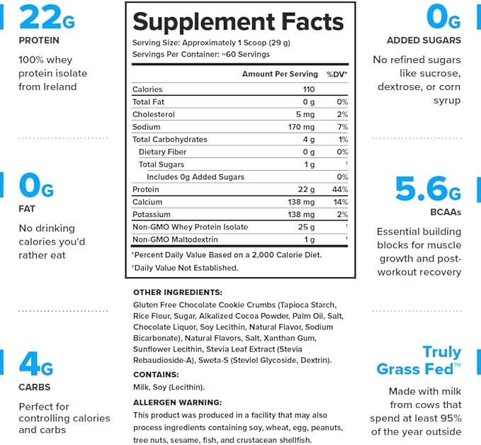 LEGION Whey+ Protein Whey Isolate from Grass Fed Cows - Whey Protein Isolate Powder Low Calorie