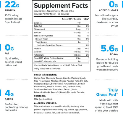 LEGION Whey+ Protein Whey Isolate from Grass Fed Cows - Whey Protein Isolate Powder Low Calorie