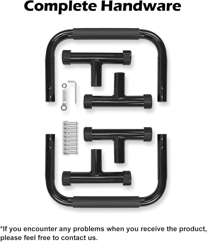 TABEKE Push Up Bar, 14'' High Steel Parallettes & Dip Bar with Full Coverage Foam Handle