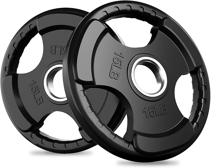 RitFit Olympic Rubber Grip Plates for Barbell, 2-Inch Weight Plates for Weightlifting and Strength