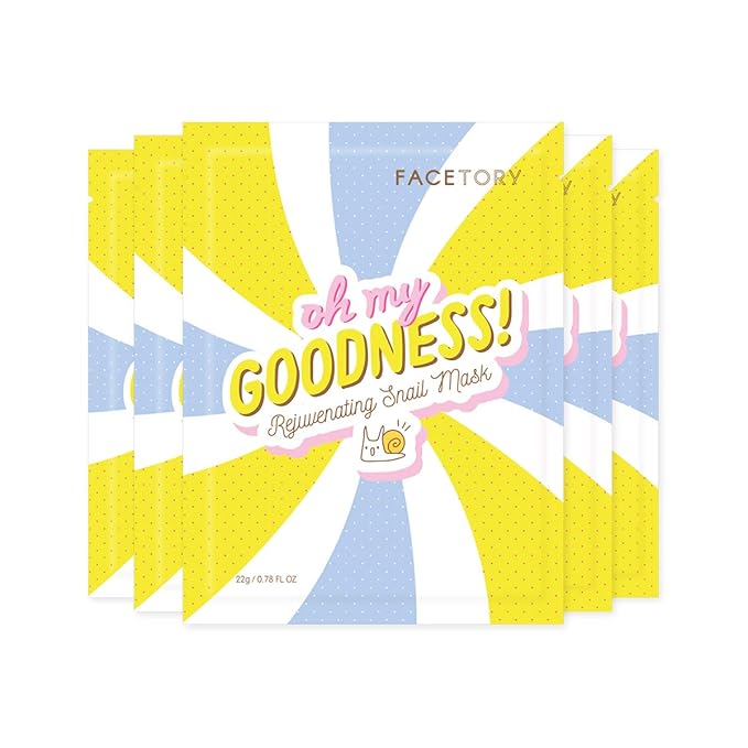 FACETORY K Beauty Face Mask Skin Care - OH MY GOODNESS REJUVENATING SNAIL Sheet Mask with Snail