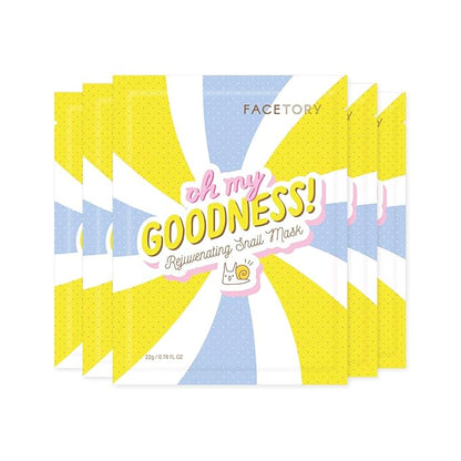 FACETORY K Beauty Face Mask Skin Care - OH MY GOODNESS REJUVENATING SNAIL Sheet Mask with Snail