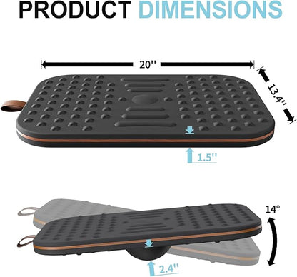 360-Degree Wobble Balance Board for Adults - 2-in-1 Dual-Sided Anti-Fatigue Mat & Stability Trainer